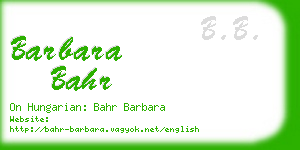 barbara bahr business card